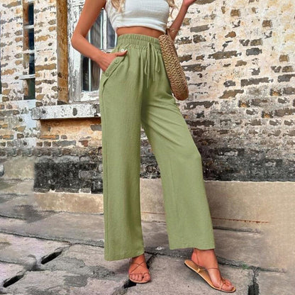 AS | Dámské elastické kalhoty s vysokým pasem a volným střihem