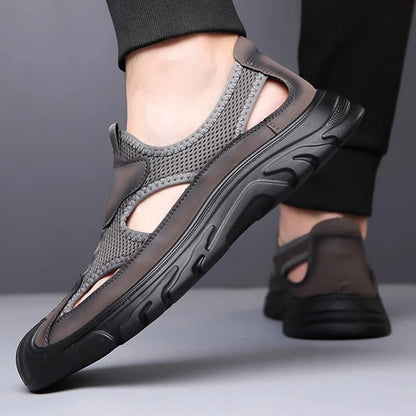 AS | pánské kožené sandály ze síťoviny