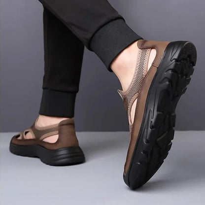 AS | pánské kožené sandály ze síťoviny