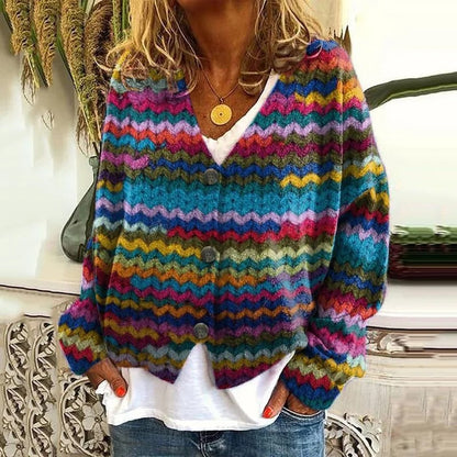 AS | Boho patchworkový svetr s květinami