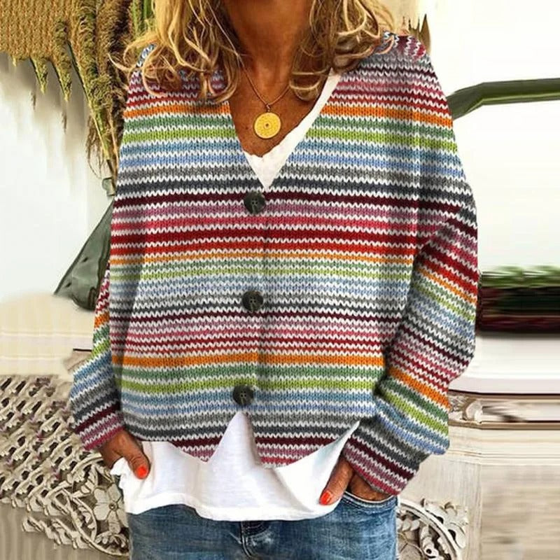 AS | Boho patchworkový svetr s květinami