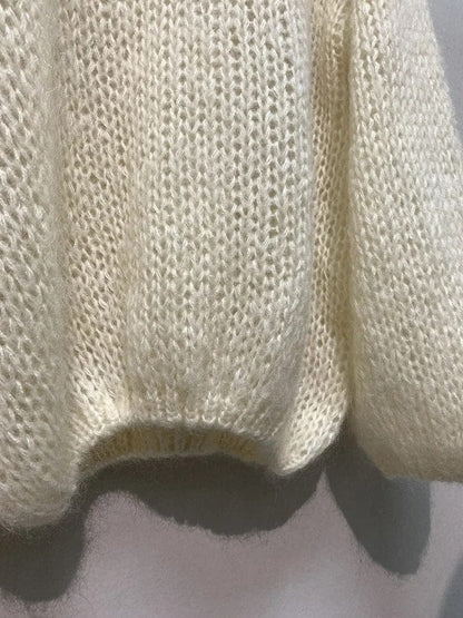 AS | Měkký pletený svetr topy V-Neck dlouhý rukáv volné Slim jednobarevný svetr