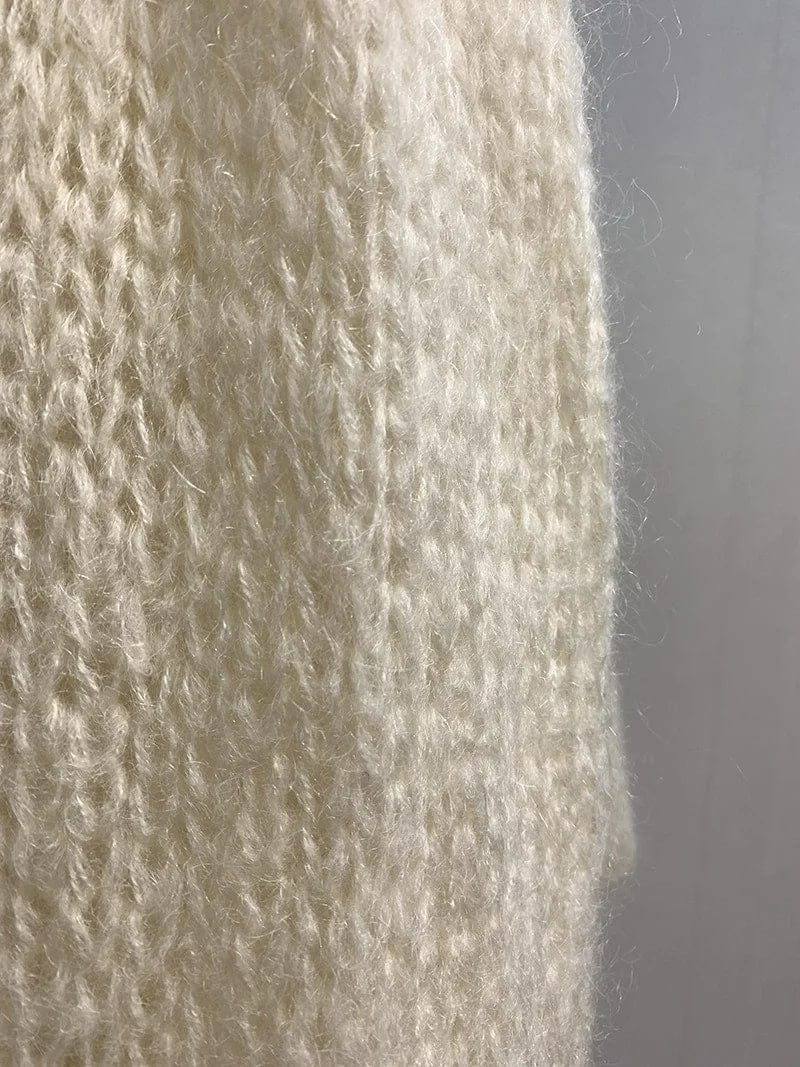 AS | Měkký pletený svetr topy V-Neck dlouhý rukáv volné Slim jednobarevný svetr