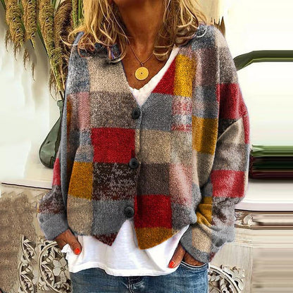 AS | Boho patchworkový svetr s květinami