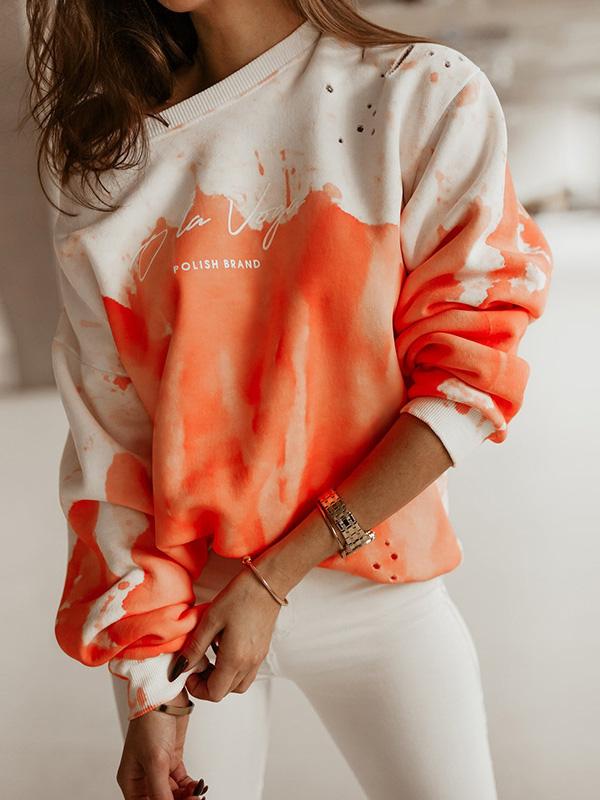 Women's Hoodies Tie-Dye Printed Long Sleeve Round Neck Hoodies - Hoodies - INS | Online Fashion Free Shipping Clothing, Dresses, Tops, Shoes - 11/08/2021 - 20-30 - Category_Hoodies